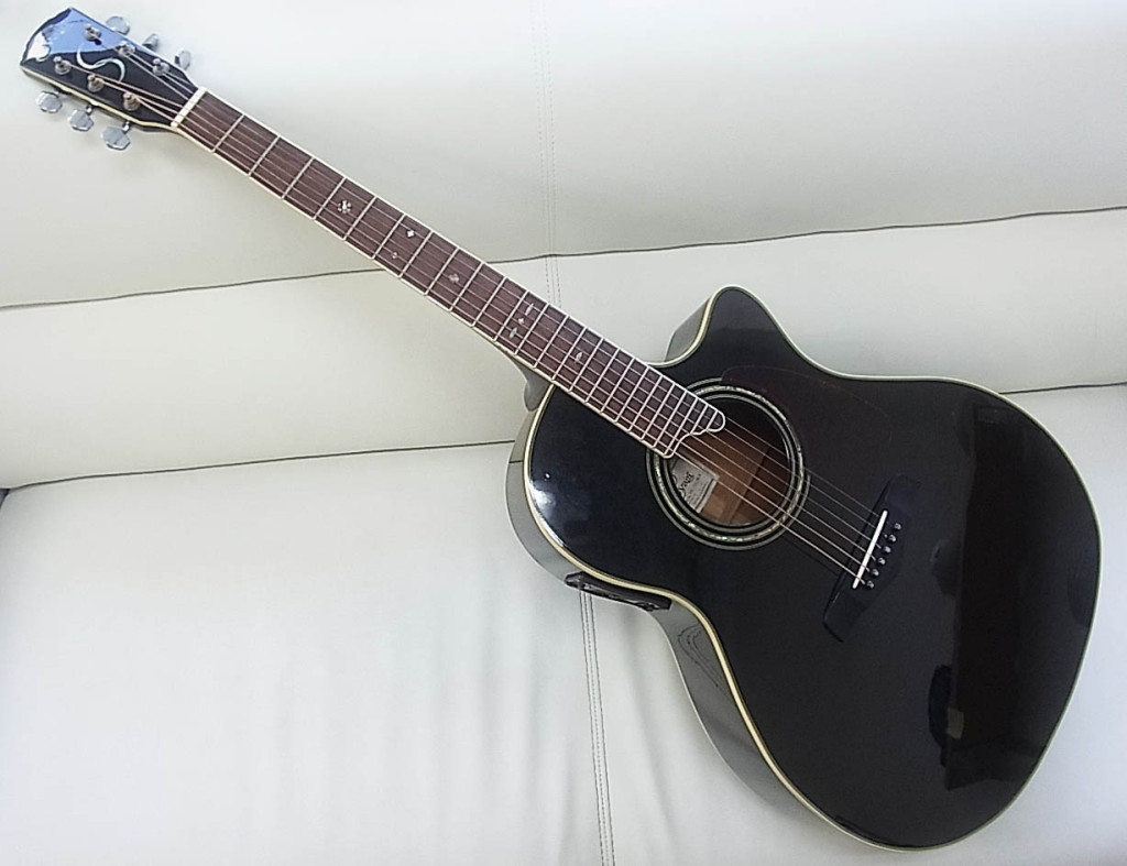 S.Yairi Sヤイリ エレアコ アコースティックギター YE-50/BK 黒 全体 